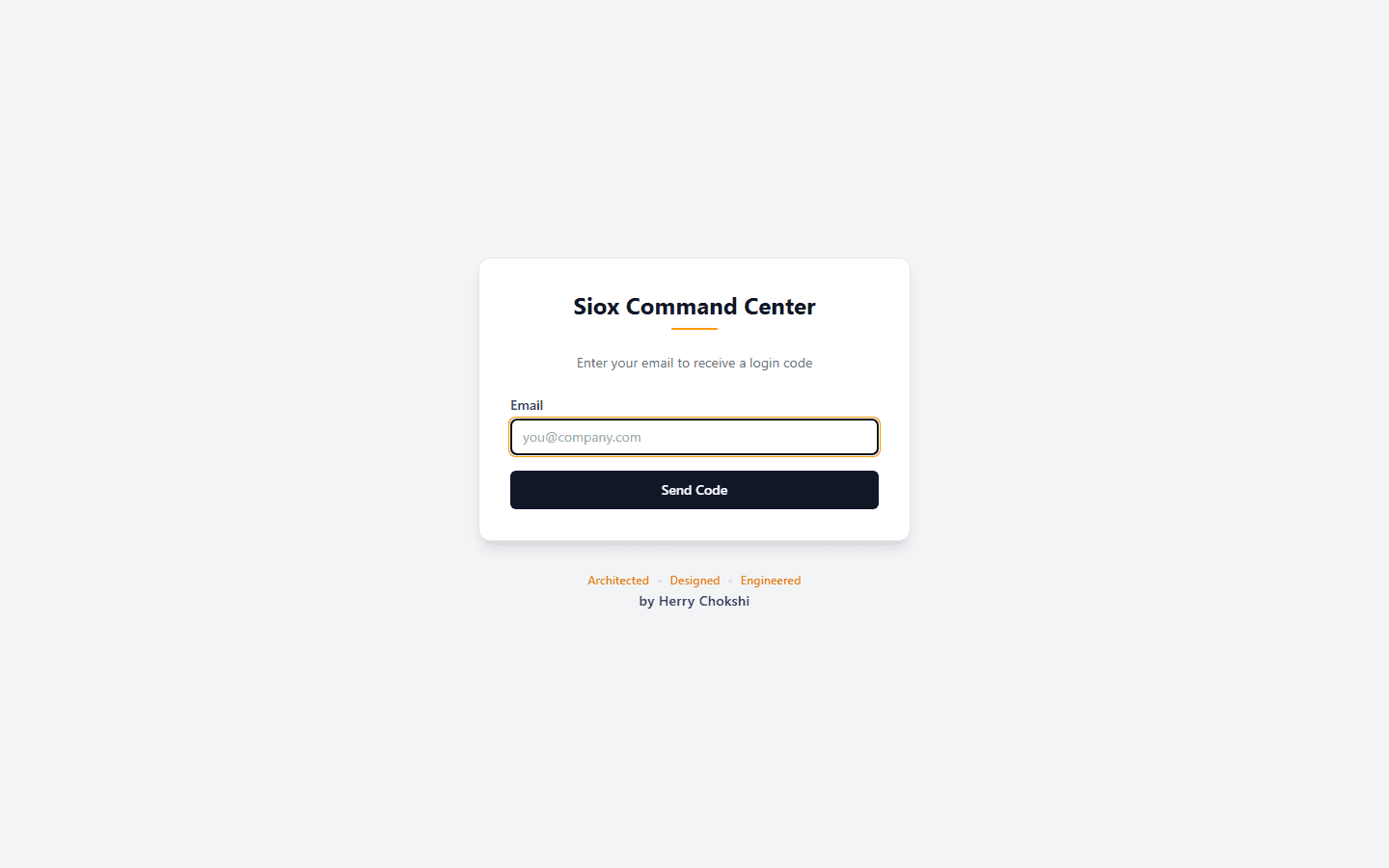 Public sign-in screen for the audited command workspace